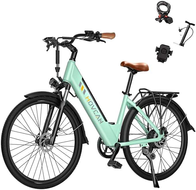 Movcan V80 Electric Bike, 1000W Motor 28MPH Ebike, 48V 13Ah Removeable Battery, 26'' City Cruiser Adult Electric Bicycles up to 70 Miles - Image 1