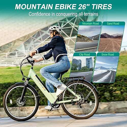 Movcan V80 Electric Bike, 1000W Motor 28MPH Ebike, 48V 13Ah Removeable Battery, 26'' City Cruiser Adult Electric Bicycles up to 70 Miles - Image 5