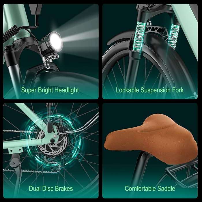 Movcan V80 Electric Bike, 1000W Motor 28MPH Ebike, 48V 13Ah Removeable Battery, 26'' City Cruiser Adult Electric Bicycles up to 70 Miles - Image 8