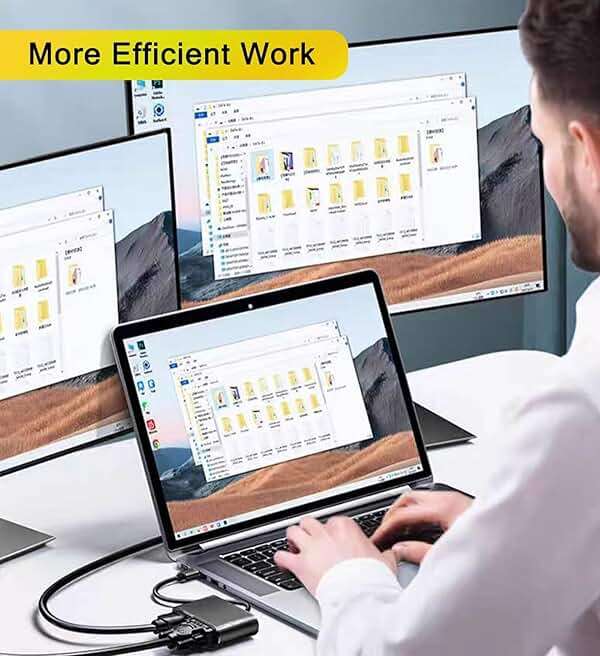 AKWOR USB 3.0 to HDMI VGA Adapter, USB to VGA HDMI Adapter for 2 Monitors, 1920 * 1080P@60HZ Full HD Display Video Converter Comaptible with Windows 7/8/8.1/10 and Mac OS Systems - Image 7