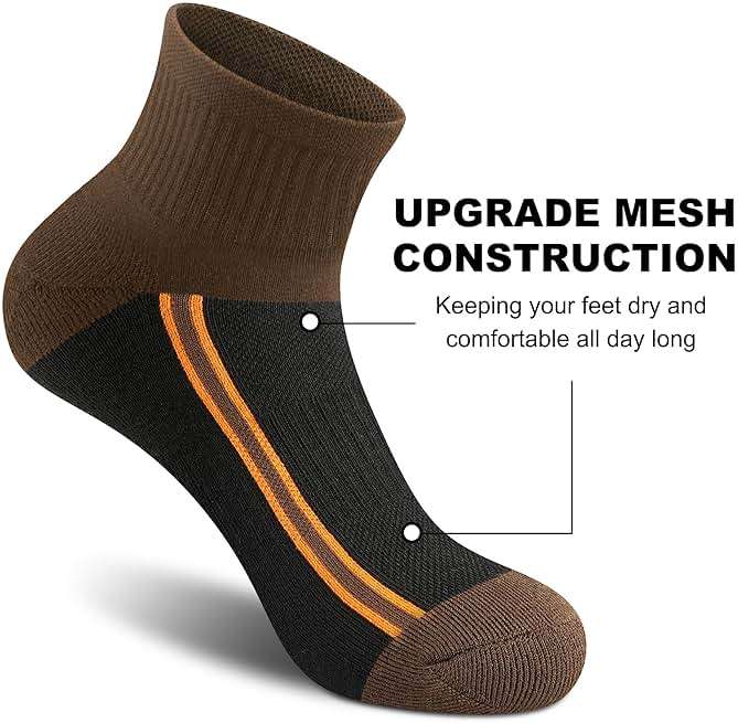 Gonii Mens Athletic Ankle Socks 5-Pairs - Blister Defense & Cushioned for Running, Hiking, Sports - Image 2