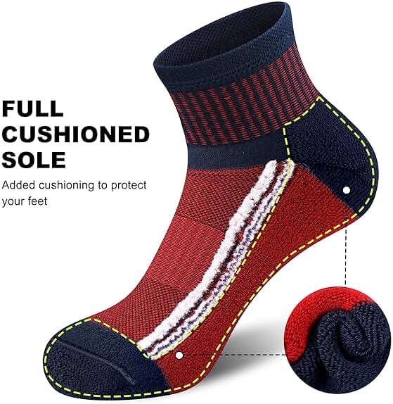 Gonii Mens Athletic Ankle Socks 5-Pairs - Blister Defense & Cushioned for Running, Hiking, Sports - Image 4