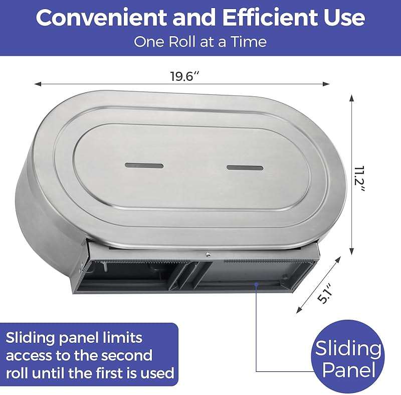 Stardrix Stainless Steel Twin Jumbo Toilet Paper Dispenser Wall Mount, 9" Commercial Double Roll Holder, Industrial Tissue Dispenser with Key Lock, Satin Finish - Image 2