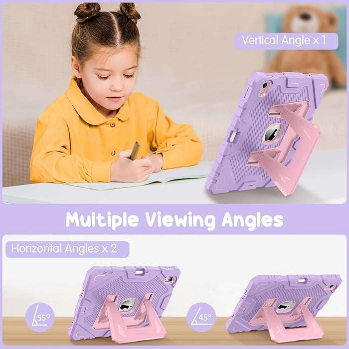 Fintie Kids Friendly Case for iPad (A16) 11th Generation 11 Inch (2025), iPad 10th Generation 10.9 Inch (2022), Fully-Body Rugged Heavy Duty Shockproof Protective Case with Kickstand, Purple - Image 4