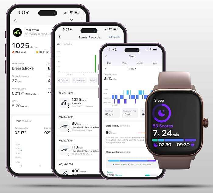 Spade & Co Health Smartwatch 4 - Smartwatch for Men & Women, Heart Rate, Sleep & SpO2 Monitor, Pedometer, Fitness Tracker, Answer/Make Calls IP68 Waterproof iOS & Android Compatible - Image 4