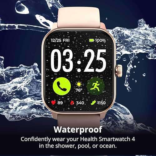 Spade & Co Health Smartwatch 4 - Smartwatch for Men & Women, Heart Rate, Sleep & SpO2 Monitor, Pedometer, Fitness Tracker, Answer/Make Calls IP68 Waterproof iOS & Android Compatible - Image 6