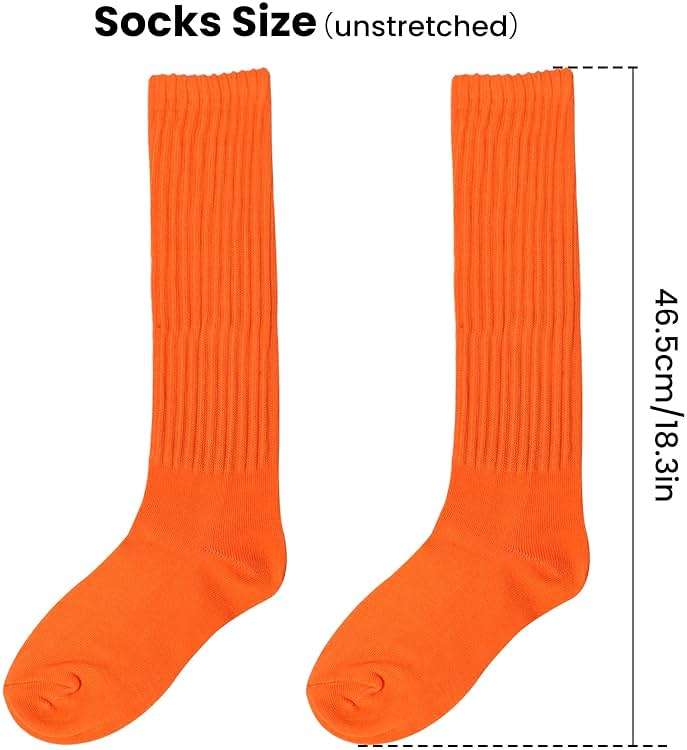 Heran 6 Pairs Slouch Socks for Woman, Colors Knee High Scrunch Socks for Women Girls Students, Mid-Calf Casual Stockings - Image 4