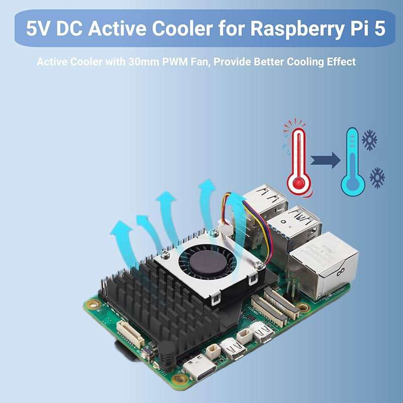 Vemico Raspberry Pi 5 8GB Starter Kit, Pi 5 8GB Single Board, 27W GaN 5.1V 5A Type-C Power Supply & Active Cooler, Ideal for AI, IoT, Robotics & DIY Projects - Image 6