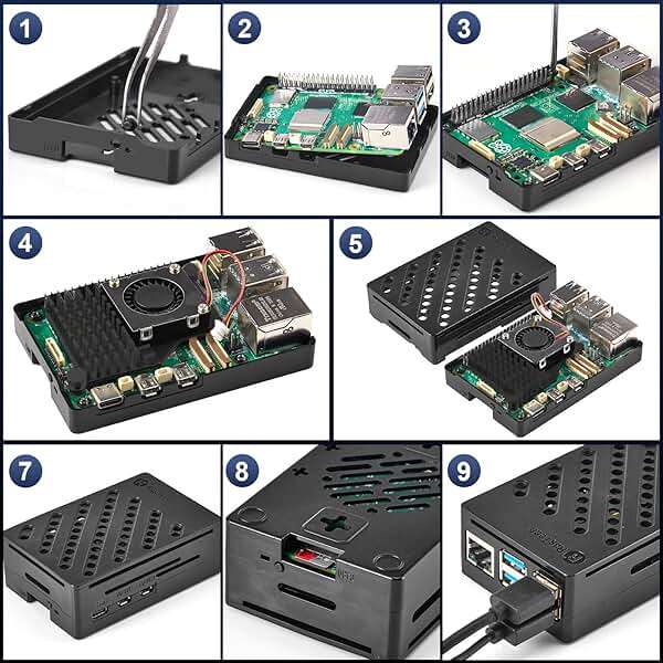 Vemico Raspberry Pi 5 8GB Starter Kit, Pi 5 8GB Single Board, 27W GaN 5.1V 5A Type-C Power Supply & Active Cooler, Ideal for AI, IoT, Robotics & DIY Projects - Image 7