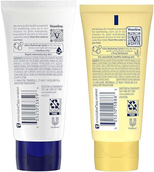 Vaseline Intensive Care Lotion Bundle – Advanced Repair Unscented Formula and Nourishing Moisture Hand and Body for Extremely Dry Skin, 2 OZ Ea (2 Piece Set) - Image 2