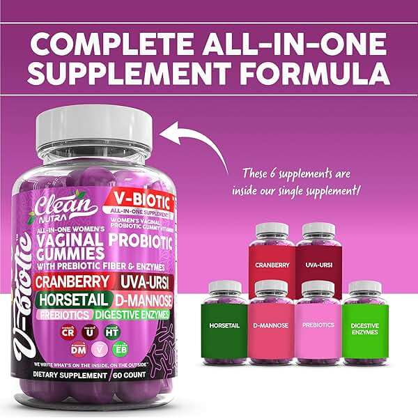 Vaginal Probiotic Gummies For Women | Prebiotics Cranberry D-Mannose Uva-Ursi Digestive Enzymes | Vaginal Health Supplement pH Balance to Promote Healthy Vaginal Odor & Flora Cranberries Gummy Vitamin - Image 2