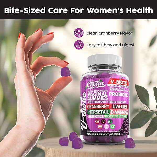 Vaginal Probiotic Gummies For Women | Prebiotics Cranberry D-Mannose Uva-Ursi Digestive Enzymes | Vaginal Health Supplement pH Balance to Promote Healthy Vaginal Odor & Flora Cranberries Gummy Vitamin - Image 4
