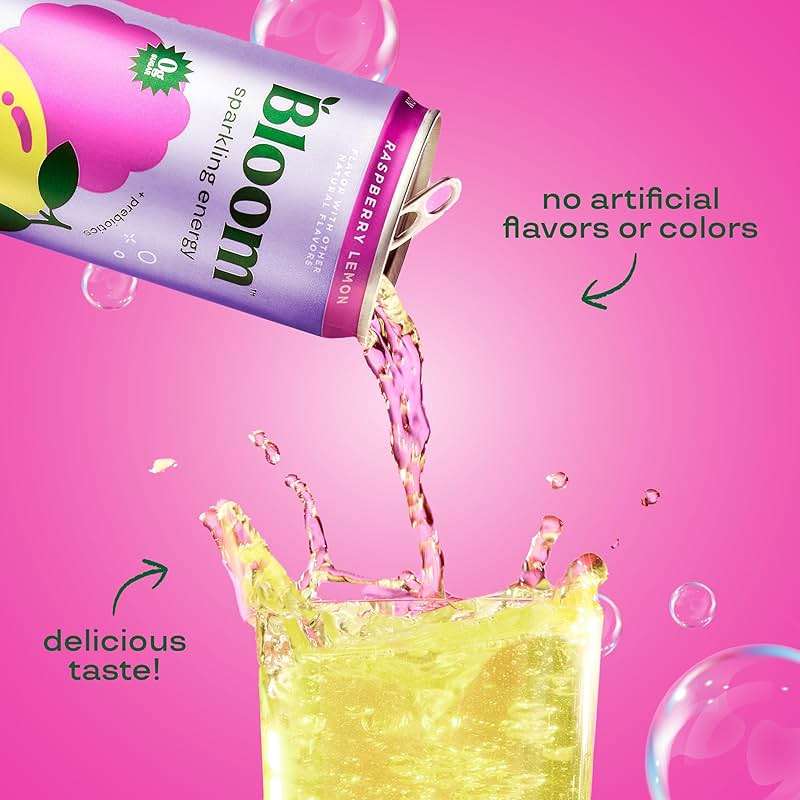 Bloom Nutrition Sparkling Energy Drink - Variety Pack - Natural Caffeine, Zero Sugar, 180mg Caffeine - Antioxidant-Rich with Green Coffee Bean, Green Tea Extract, Prebiotics - 12oz 12 Pack - Image 5