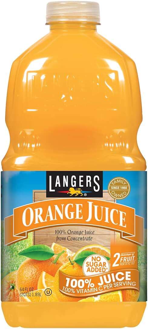 Langers 100% Orange Juice, 64 Fl Oz (Pack of 8) - Image 1