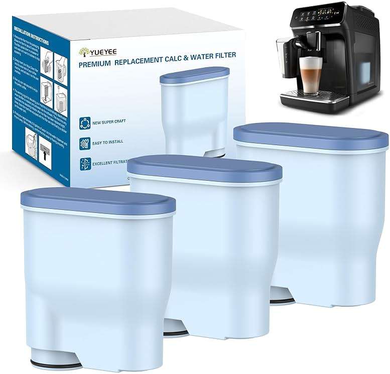 YUEYEE 3 Pack CA6903 Coffee Filter Compatible with Philips AquaClean, Aqua Clean Dedicated Anti-Lime Calc and Water Filter for Super-Automatic Espresso Machine - Image 1