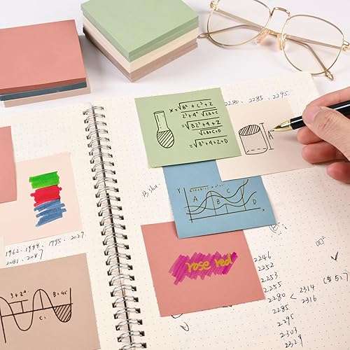 12 Pads Pop Up Sticky Notes, 3x3 Refills Accordion Sticky Notes, Vintage Colors Self-Stick Note Pads Pop-up Notes Dispenser, 54 Sheets/Pad - Image 2