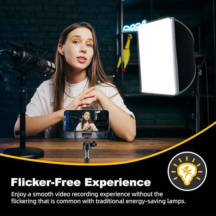 LINCO Lincostore Softbox Photography Lighting Kit with Professional 85W LED Bulbs, Studio Lights for Photography/Video Recording/Live Streaming (16'' x 16'' Professional Softbox Lighting Kit) - Image 2