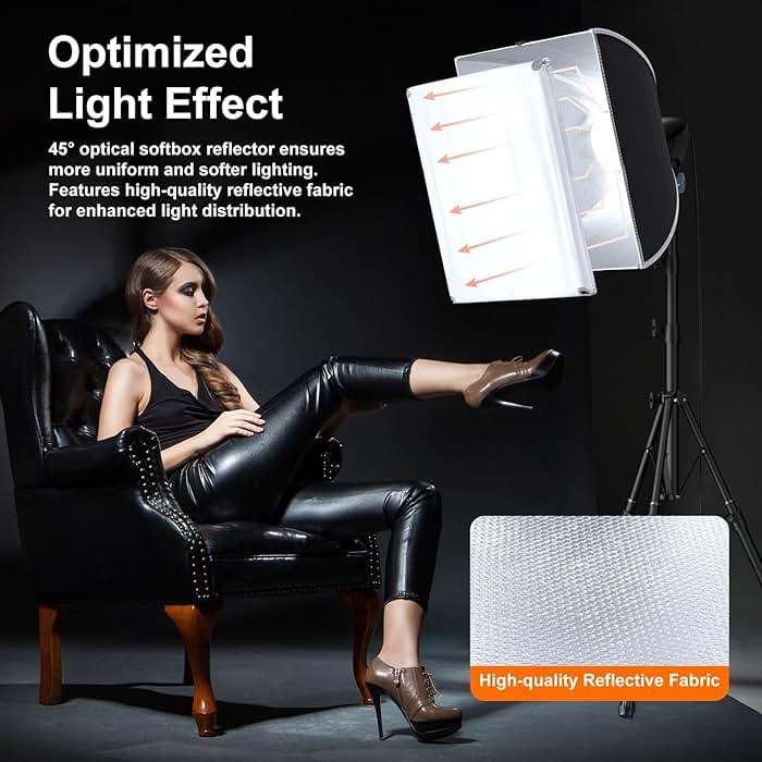LINCO Lincostore Softbox Photography Lighting Kit with Professional 85W LED Bulbs, Studio Lights for Photography/Video Recording/Live Streaming (16'' x 16'' Professional Softbox Lighting Kit) - Image 7