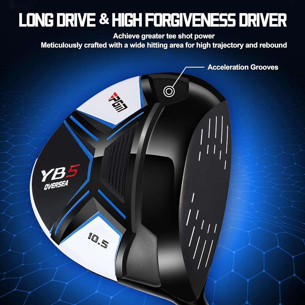 PGM 12/15 Pieces Men's Complete Golf Club Set with Driver, Fairway, Hybrid, Irons, Putter, Stand Bag & Headcovers - Right Handed - Ideal for Beginners (Standard/Tall Sizes) - Image 2