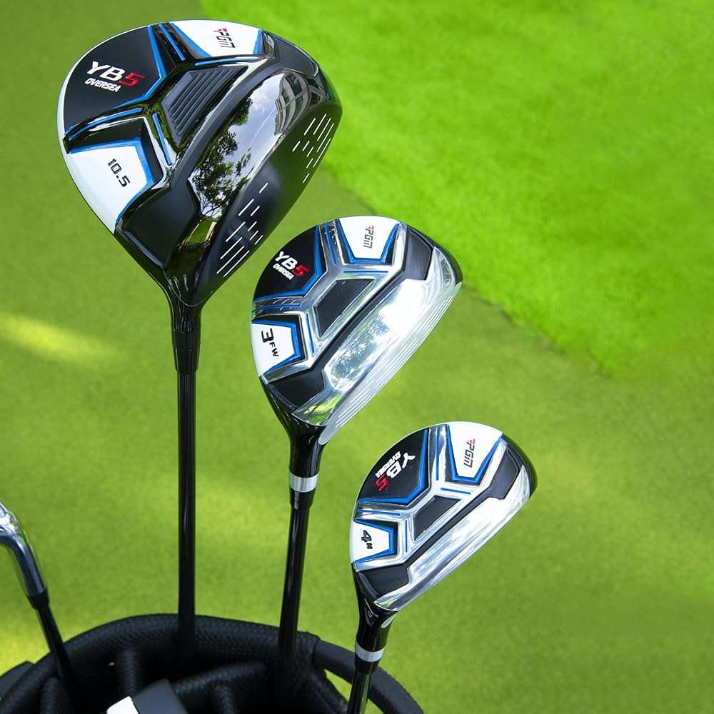 PGM 12/15 Pieces Men's Complete Golf Club Set with Driver, Fairway, Hybrid, Irons, Putter, Stand Bag & Headcovers - Right Handed - Ideal for Beginners (Standard/Tall Sizes) - Image 8