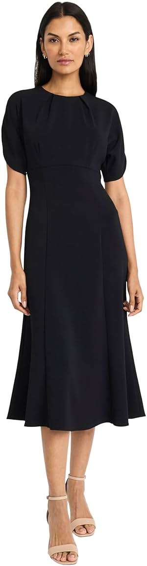 Maggy London Women's Women's Elegant Midi Dress with Puffed Sleeves - Fitted Waist A-line Silhouette - Versatile Cocktail Dress - Image 1