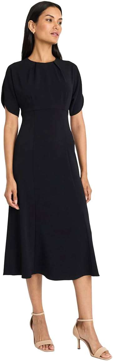 Maggy London Women's Women's Elegant Midi Dress with Puffed Sleeves - Fitted Waist A-line Silhouette - Versatile Cocktail Dress - Image 2