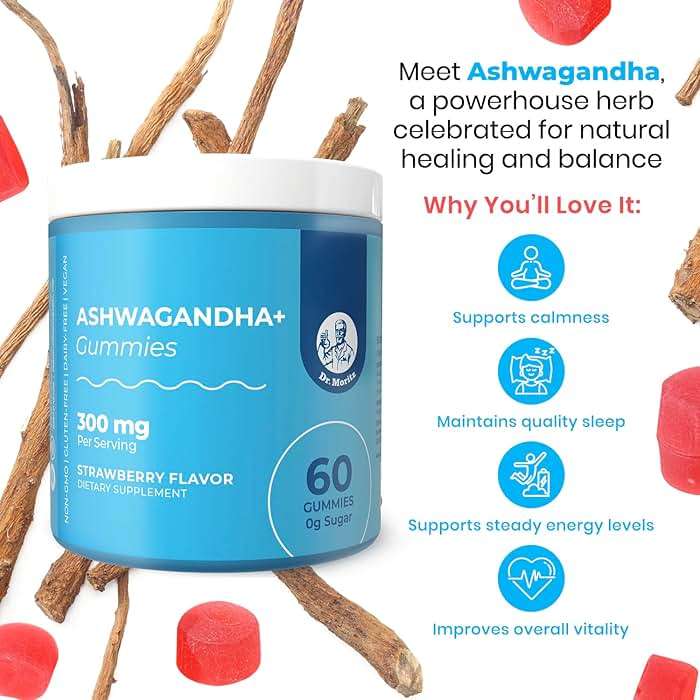 DR. MORITZ Ashwagandha Gummies for Calm, Relaxation, and Immune Support - Ashwagandha for Women and Men - with L-Theanine - Sugar Free and Non-GMO (120 Count) - Image 3