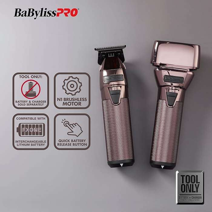 BaBylissPRO® FXONE Tool ONLY Hair Trimmer + Electric Double Foil Shaver Sets - Image 3