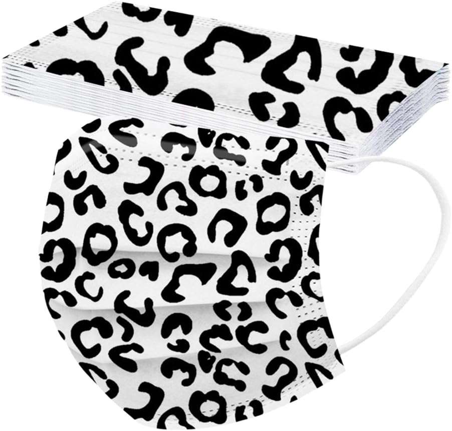 50 Pack Leopard Disposable Face Mask for Adults, Fashion 3-Ply Breathable Earloop Full Face Protection for Women & Men - Image 4