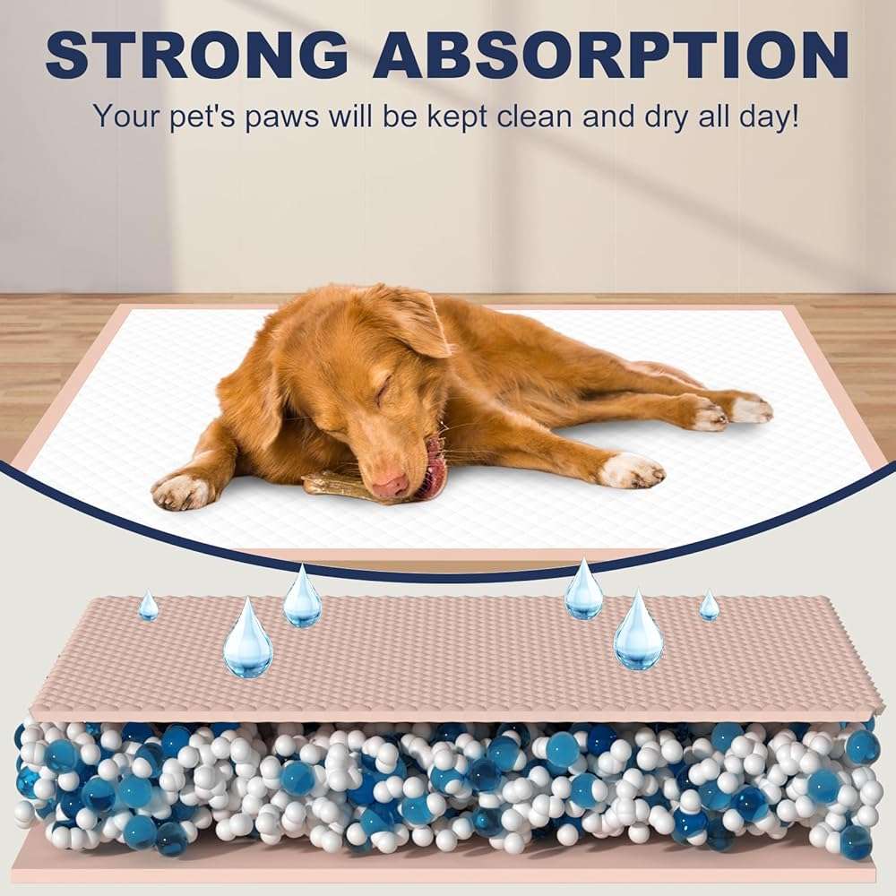 OOMICAT Dog Pee Pads Extra Large 36" × 36" - 45 Count XXXL Urine Underpads, Pink Doggy Pads ｜Disposable Dog Training Pads, Super Absorbent & Leak-Proof & Quick Drying Potty Pads - Image 5