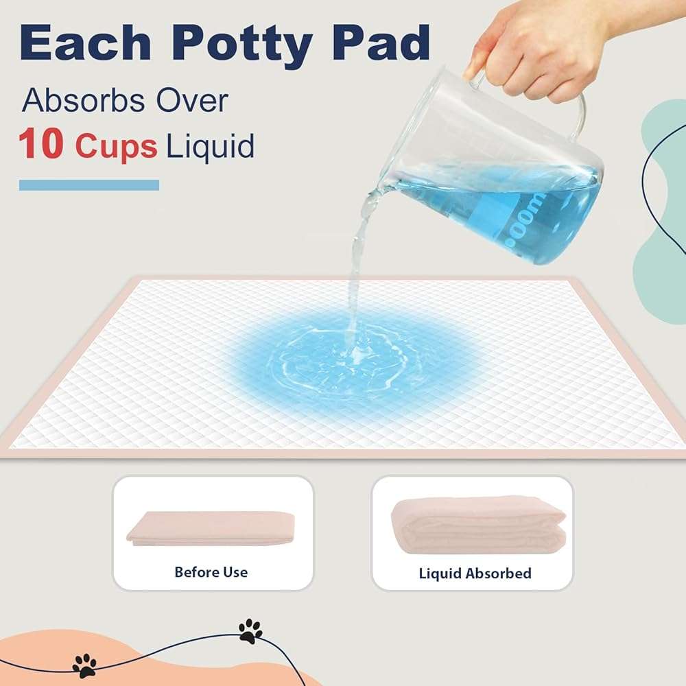OOMICAT Dog Pee Pads Extra Large 36" × 36" - 45 Count XXXL Urine Underpads, Pink Doggy Pads ｜Disposable Dog Training Pads, Super Absorbent & Leak-Proof & Quick Drying Potty Pads - Image 6