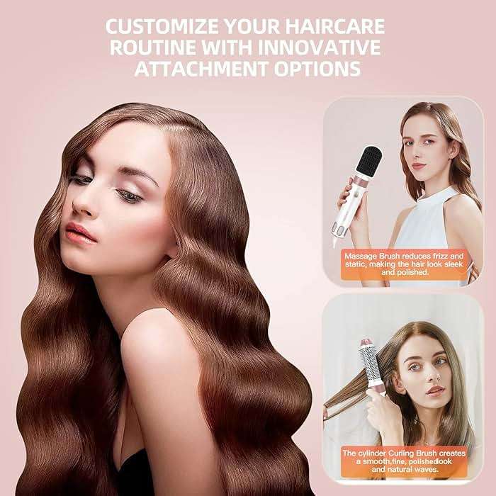 MIEARA 5 in 1 Hair Styler, Blow Dryer Brush, Hot Curling Brush, Air Styler, Straightener Brush, Hair Curler, Hair Styling Tools for Volumizing & Styling for Women Travel - Image 5