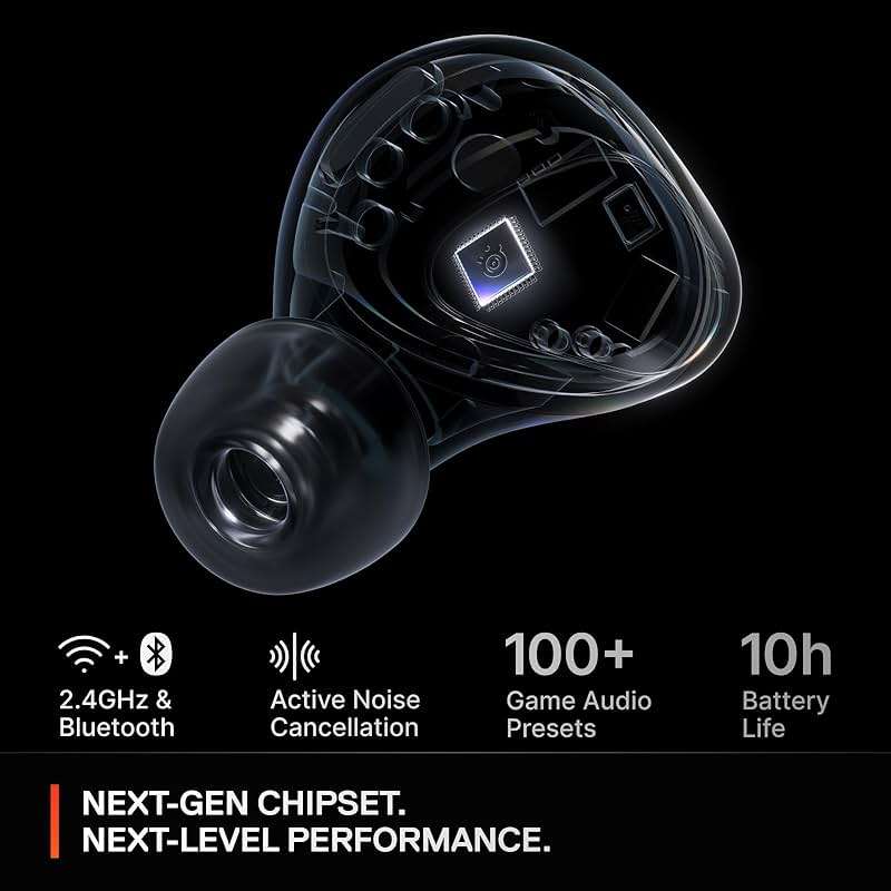 SteelSeries Arctis GameBuds for Xbox/PC/PS5/Switch/Mobile — Quick-Switch 2.4GHz+Bluetooth 5.3 — Active Noise Cancelling — Mobile App — Water Resistant IP55 — 40H Battery with Qi Charging Case - Black - Image 4