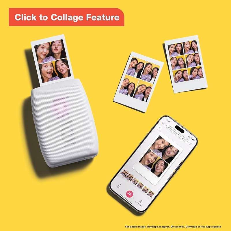 Fujifilm Instax Mini Link 3 Smartphone Printer Sage Green + Fuji Film Value Pack (20 Sheets)+ Shutter Accessories Bundle, Incl. Protective Case, 20 Sticker Frames, USB Type C Cable - Image 7