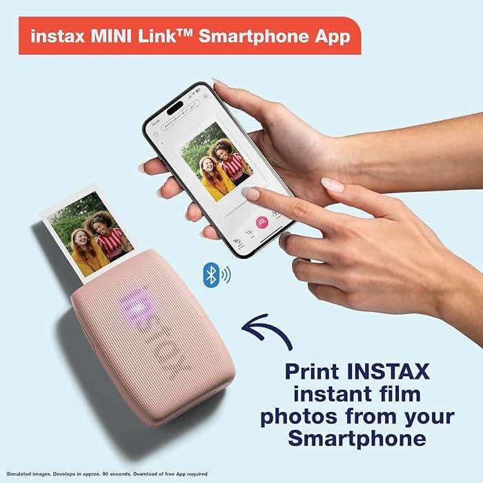 Fujifilm Instax Mini Link 3 Smartphone Printer Sage Green + Fuji Film Value Pack (20 Sheets)+ Shutter Accessories Bundle, Incl. Protective Case, 20 Sticker Frames, USB Type C Cable - Image 8