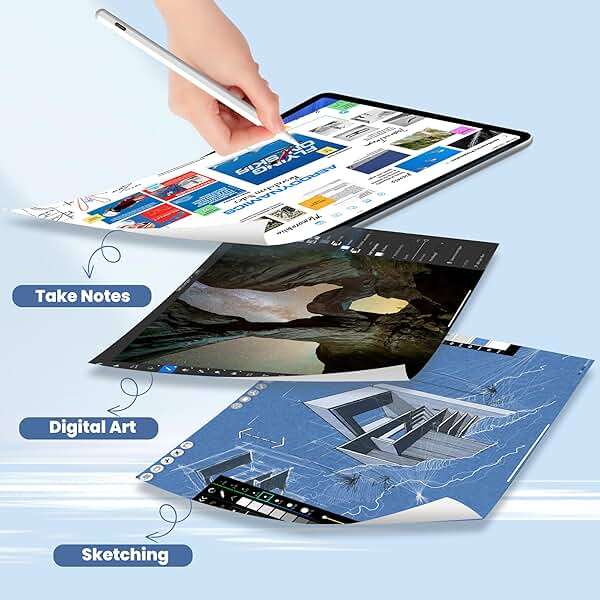 Penlike Pencil for Apple iPad A16 10th, Fast Charge Stylus Pen for 2026-2018 iPad A16/11-6th, Air 11"/13" M4/M3/M2/5th-3rd, Pro 13/11/M4/12.9, Mini A17 Pro/6/5th Palm Rejection Tilt Sensitivity - Image 8