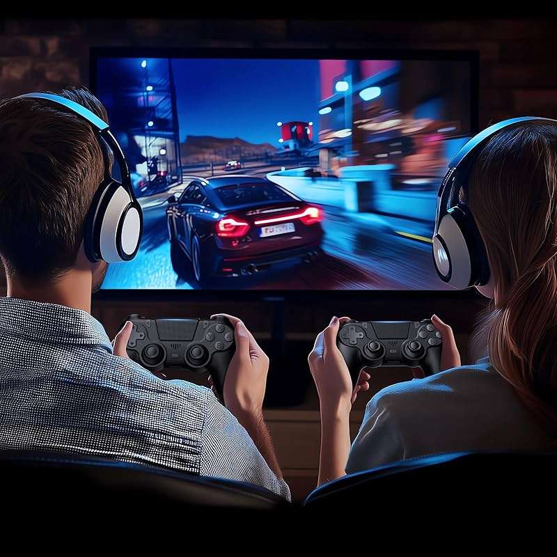 Fisherg 2 Pack Controllers with Charging Dock Station for PS4 Controller, Wireless Controller Compatible with PS4/Pro/Slim Consoles, with LED Charging Dock, Black - Image 6