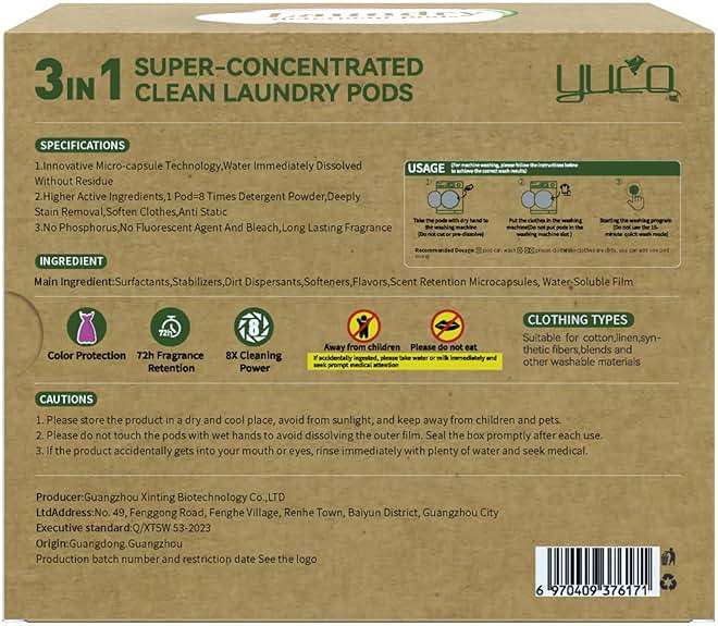 YUCO Pods Laundry Detergent Hypoallergenic, 3IN1 Super Cleaning Power, Microcapsule Fragrance Retention Technology (Forest Scent,1 Box of 32 Pod,Net 15g/pod,Net 480g) - Image 2
