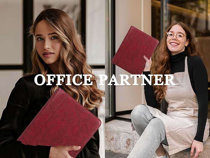AZXCG Embossed Padfolio for Women,Zippered Padfolio with 3 Ring Binder,Business Portfolio Organizer for Women with A4 Writing Pad Holder, Leather Portfolio for Meeting,Gift for Valentine's Day - Image 4