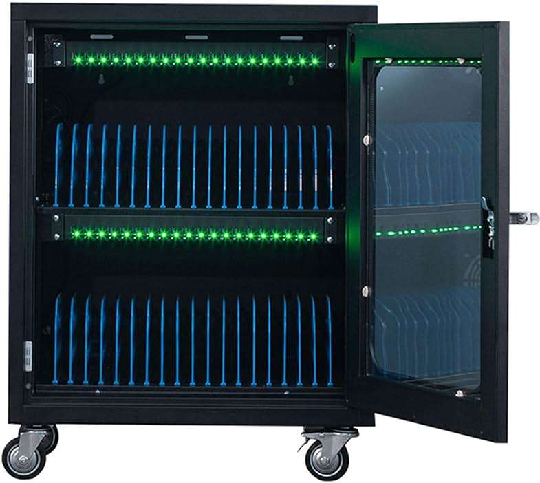 HTIANMM Cell Phone Charging Stations 30-60 Device Mobile Charging and Storage Cart, USB Rechargeable Mobile Phone Charging Cabinet,for Office Classroom,60Slots - Image 1