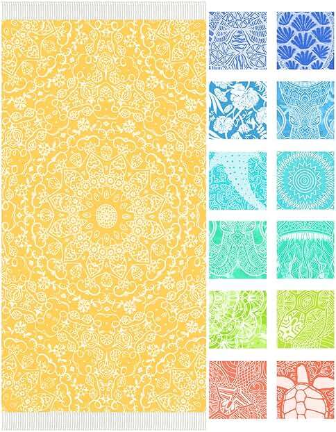 Vikumond Turkish Beach Towel,Extra Large 79x36 Inch,Lightweight | Quick Dry Sand Free Absorbent Soft Thin Compact.Portable for Bath&Yoga,Pool&Swimming,Camping&Picnic,Cruise&Outdoor Use - Image 1