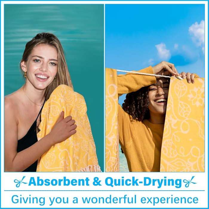 Vikumond Turkish Beach Towel,Extra Large 79x36 Inch,Lightweight | Quick Dry Sand Free Absorbent Soft Thin Compact.Portable for Bath&Yoga,Pool&Swimming,Camping&Picnic,Cruise&Outdoor Use - Image 5