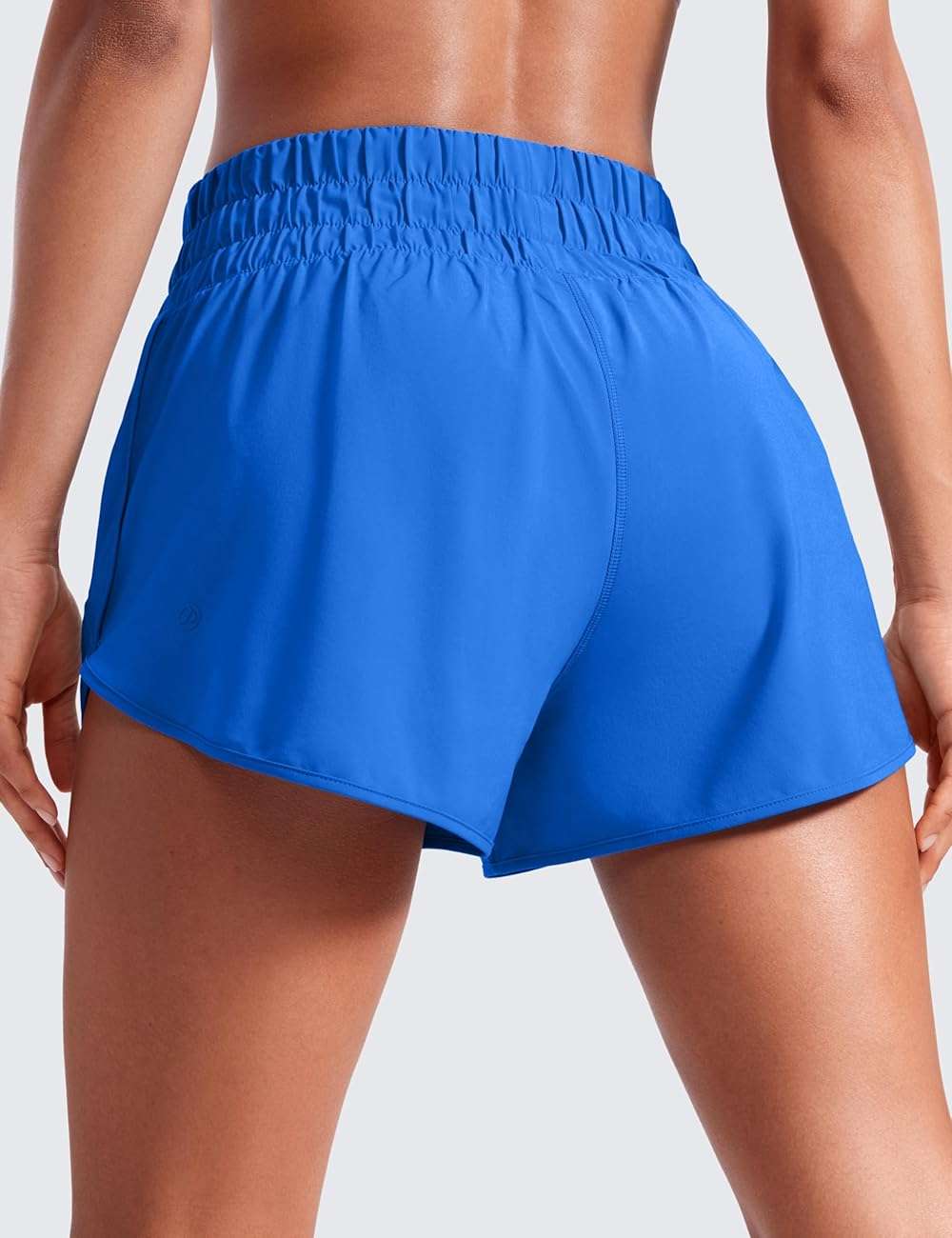 CRZ YOGA High Waisted Dolphin Running Shorts for Womens Mesh Liner for Gym Workout Athletic with Zipper Pocket - Image 2
