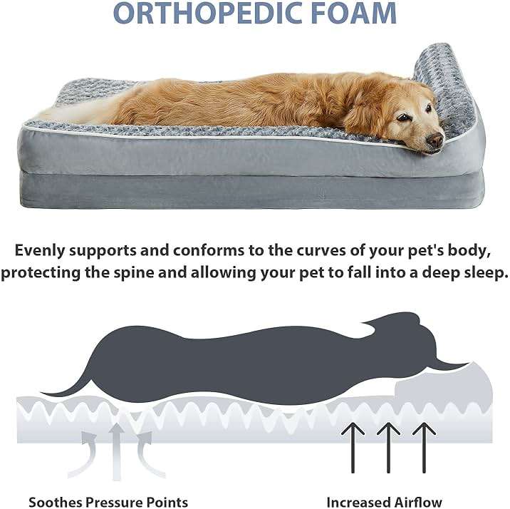 BFPETHOME Orthopedic Dog Beds for Large Dogs-Waterproof Sofa Pet Bed with Removable Washable Cover, Big Dog Bed with Waterproof Lining and Nonskid Bottom,Pet Bed for Large Dogs - Image 3