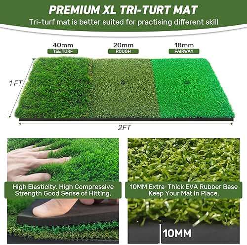 KLAODOT Golf Net with Practice Mat,Golf Hitting Aid Nets 10x7FT for Backyard Driving Chipping Training Swing with Target Mat Balls for Outdoor Indoor，Gifts for Men Dad Him and Golfer - Image 5