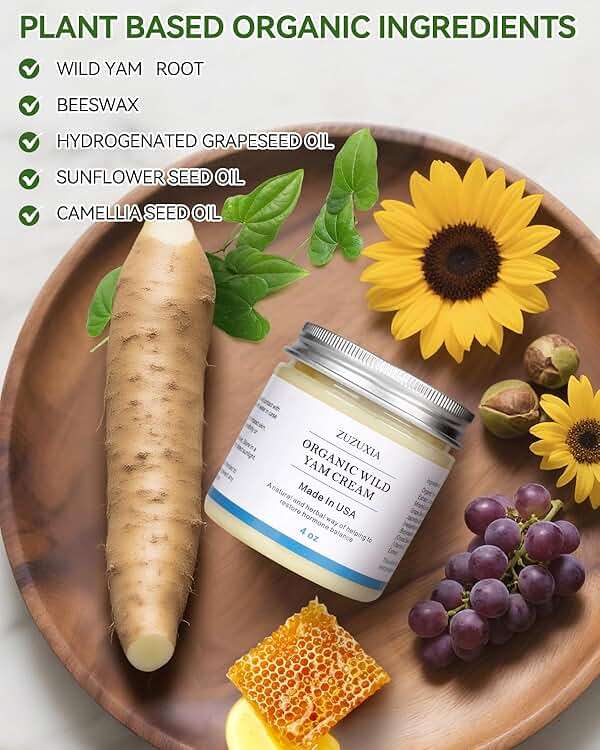 Zuzuxia 4OZ Organic Wild Yam Cream for Women Balance Support | Unscented Plant-Based Hypoallergenic Fast Absorbing Non-Greasy Deep Hydration Non-GMO Paraben-Free Wild Yam Cream - Image 2