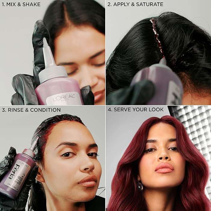 L’Oreal Paris Feria Multi-Faceted Shimmering Permanent Hair Color, High Intensity Hair Dye for 3X Highlights, 10 Jet Black (Blackest Black), 1 Hair Dye Kit - Image 9