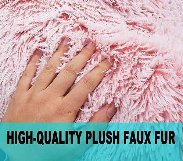 Fluffy Stuffed Animal Storage Bean Bag Chair Cover (No Filler), Faux Fur Comfy Bean Bag Cover for Organizing Plush Toys or Textile, for Adults Teens Kids Girls,Dusty Pink - Image 6