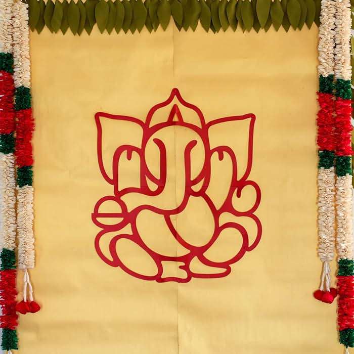 Desi Favors Red Huge Lord Ganesh Cutouts | Indian DIY Backdrop Decorations | Ganapati Pooja Backdrop Decoration | Indian Goodes Cultures Events | Traditional Cutout | 27x23 inch (Pack of 2) - Image 4