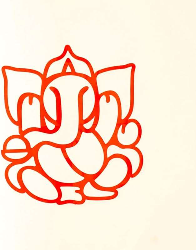 Desi Favors Red Huge Lord Ganesh Cutouts | Indian DIY Backdrop Decorations | Ganapati Pooja Backdrop Decoration | Indian Goodes Cultures Events | Traditional Cutout | 27x23 inch (Pack of 2) - Image 6